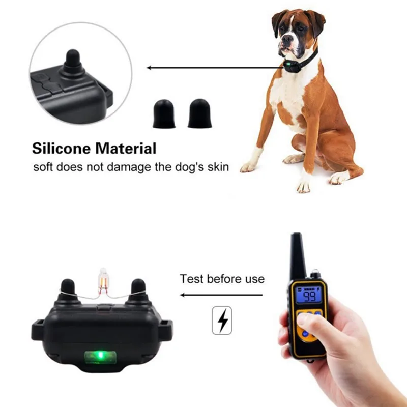 800m Electric Dog Training Collar Waterproof Pet Remote Control Rechargeable training dog collar with Shock Vibration Sound - Image 4