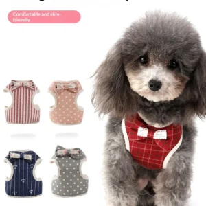 New Style Pet Harness Leash Set Version with Bowknot Adjustable Soft Harness for Small Dogs Cats Fashion Pet Walking Supplies