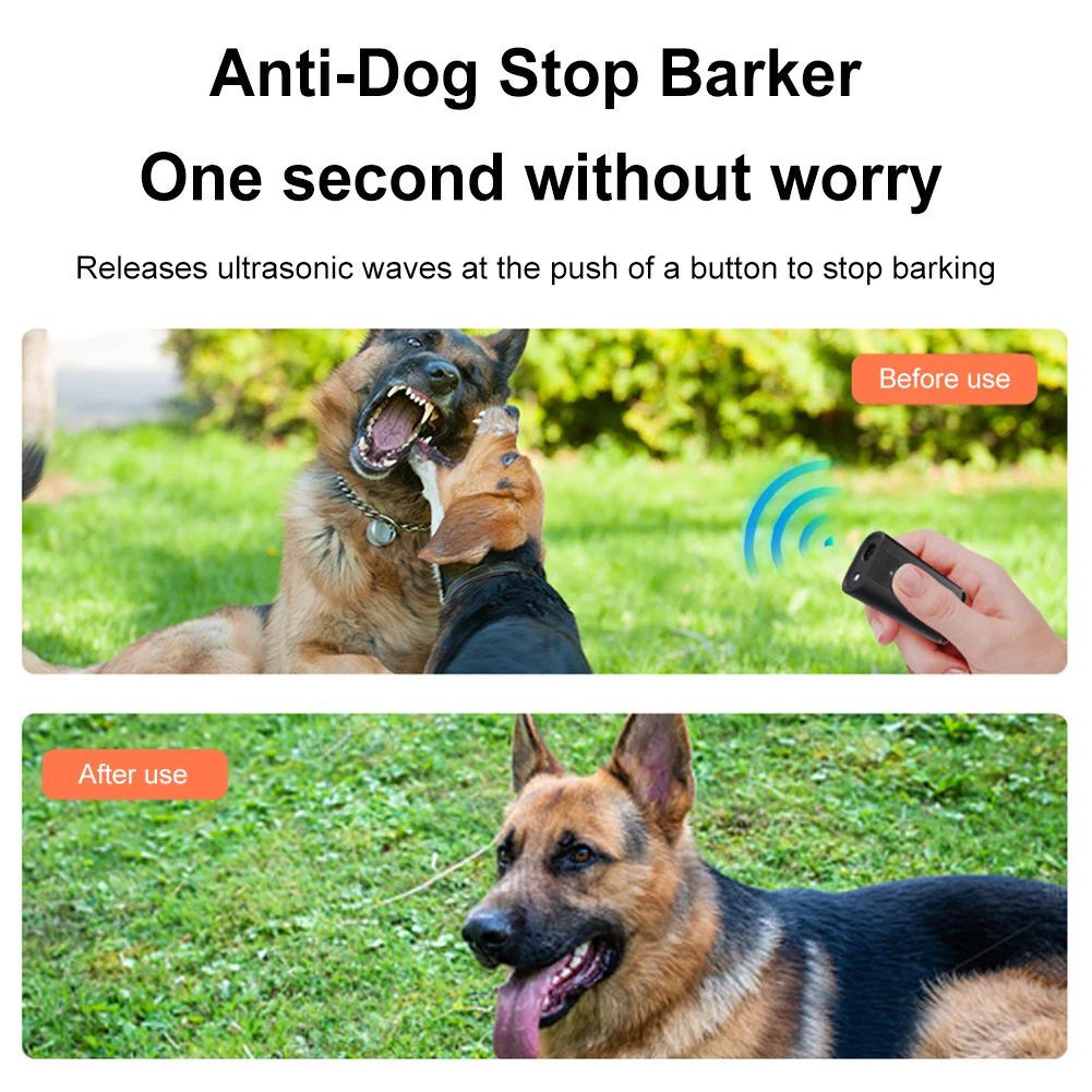 Ultrasonic Dog Bark Deterrent Device Long Range Rechargeable Pet Dog Repeller with LED Flashlight Correct Your Dogs Bad Behavior - Image 2