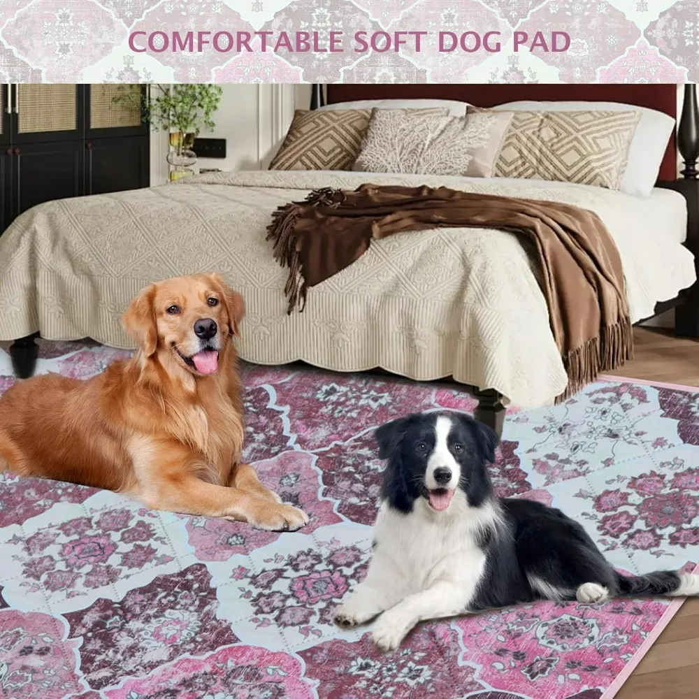 Super Absorbent Waterproof Puppy Pads for Potty Training, Playpen, Crate, Whelping Box EU011 Pink, 24x18 - Image 2