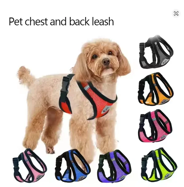 Cat Harness Vest Walking Lead Leash For Puppy Dogs Collar Polyester Adjustable Mesh Dog Harness For Small Medium Pet Accessories