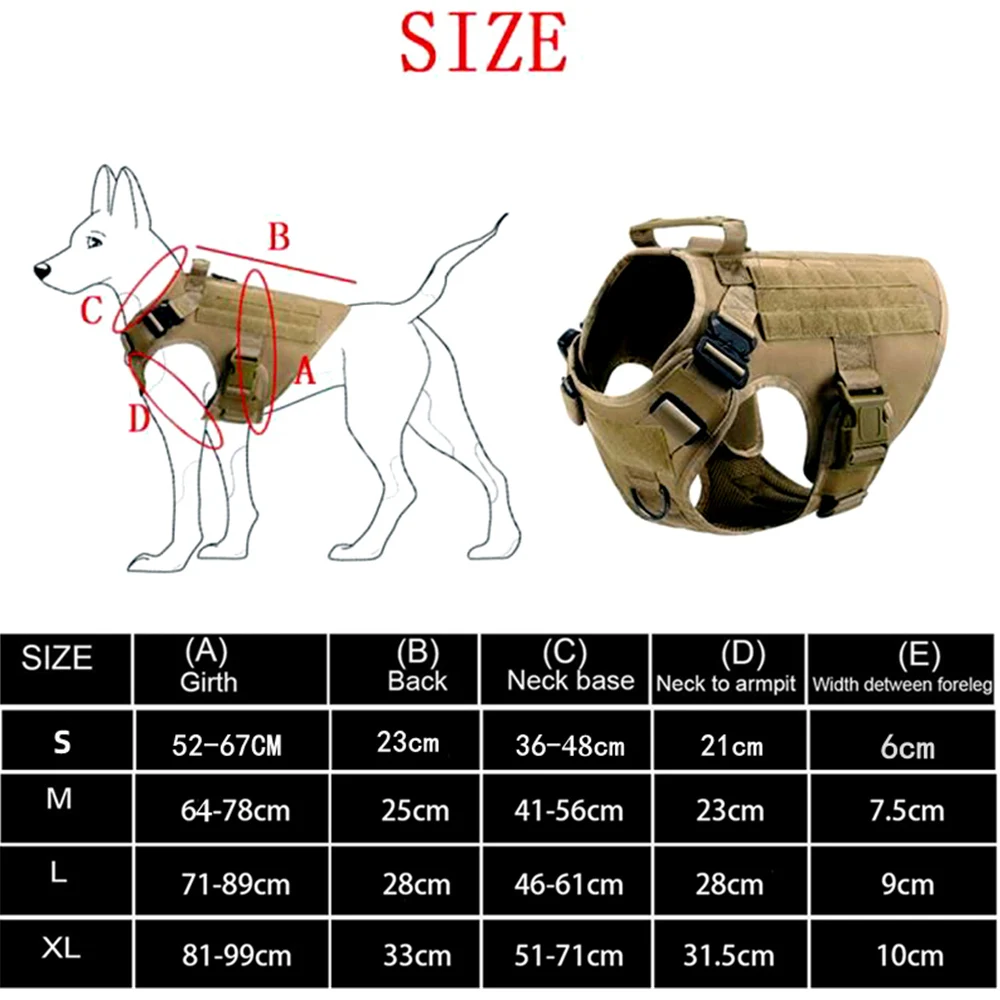 Tactical Military Vest Pet German Shepherd Golden Retriever Tactical Training Dog Harness and Leash Set For All Breeds Dogs - Image 3