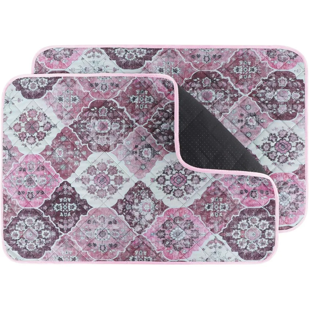 Super Absorbent Waterproof Puppy Pads for Potty Training, Playpen, Crate, Whelping Box EU011 Pink, 24x18