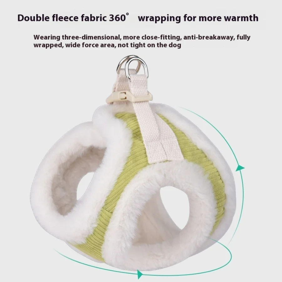 Autumn and Winter New Plush Dog Walking Leash Pet Chest Harness Vest Style Adjustable Small and Medium-sized Anti Slip Pet - Image 5