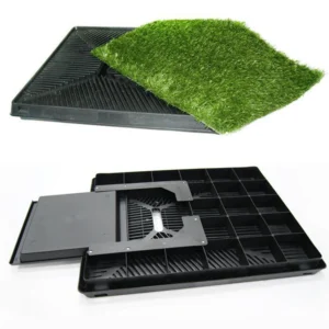 Dog Grass Pad with Large Tray Reusable Artificial Grass Training Pads Portable Dog Litter Box Ideal for Small and Medium Dogs