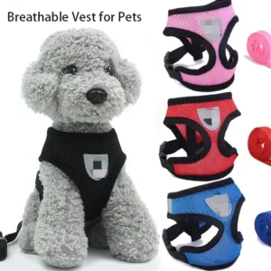 Summer Cat Dog Harness Lead Leash Adjustable Vest Polyester Mesh Breathable Harnesses Reflective for Small Dog Cat Leash