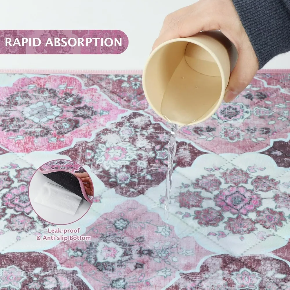 Super Absorbent Waterproof Puppy Pads for Potty Training, Playpen, Crate, Whelping Box EU011 Pink, 24x18 - Image 5