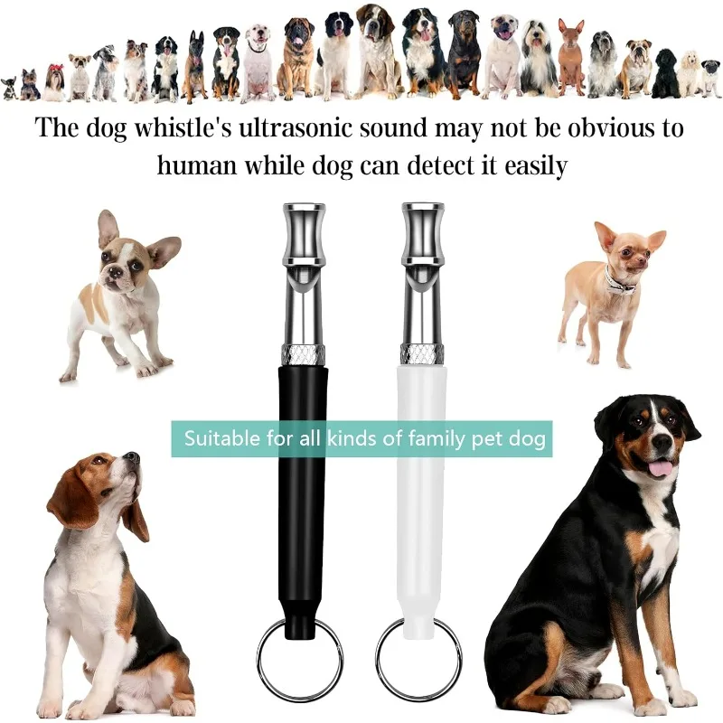2pc pet exercise clicker, ultrasonic dog whistle (with 1 hanging rope), pet behavior training correction instruction beeper - Image 2