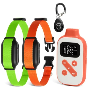 No Shock Dog Training Collar,3300ft Remote Waterproof Beep & Vibration Collar,Rechargeable Electric Collar for 5-120 Lbs Dogs