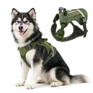 Big dog tactical harness outdoor anti-breakaway lightweight medium and large dog harness walking dog reflective dog leash